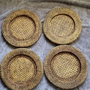 Wicker Rattan Boho Charger Wall Decor